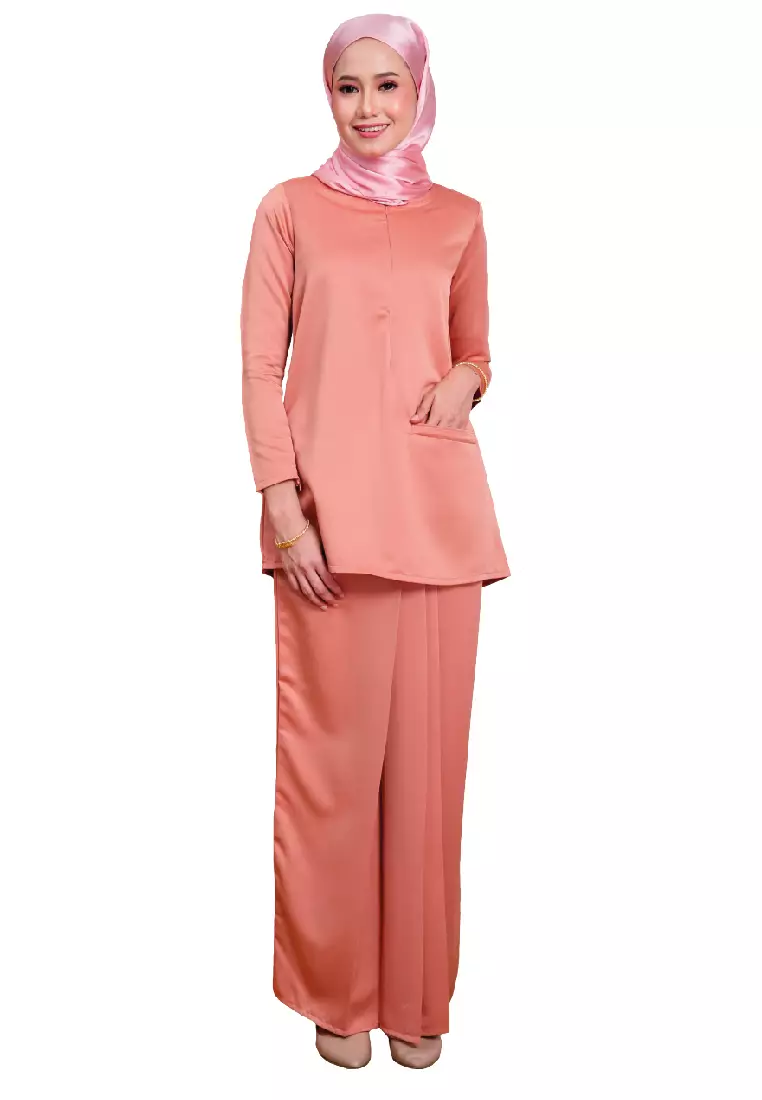 Kurung Modern Pocket Peach