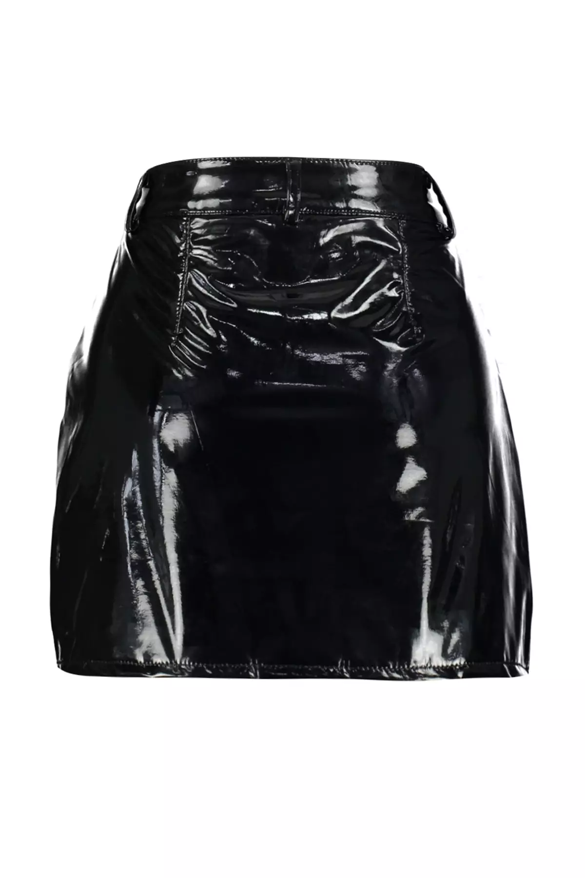Shiny Faux Leather Skirt