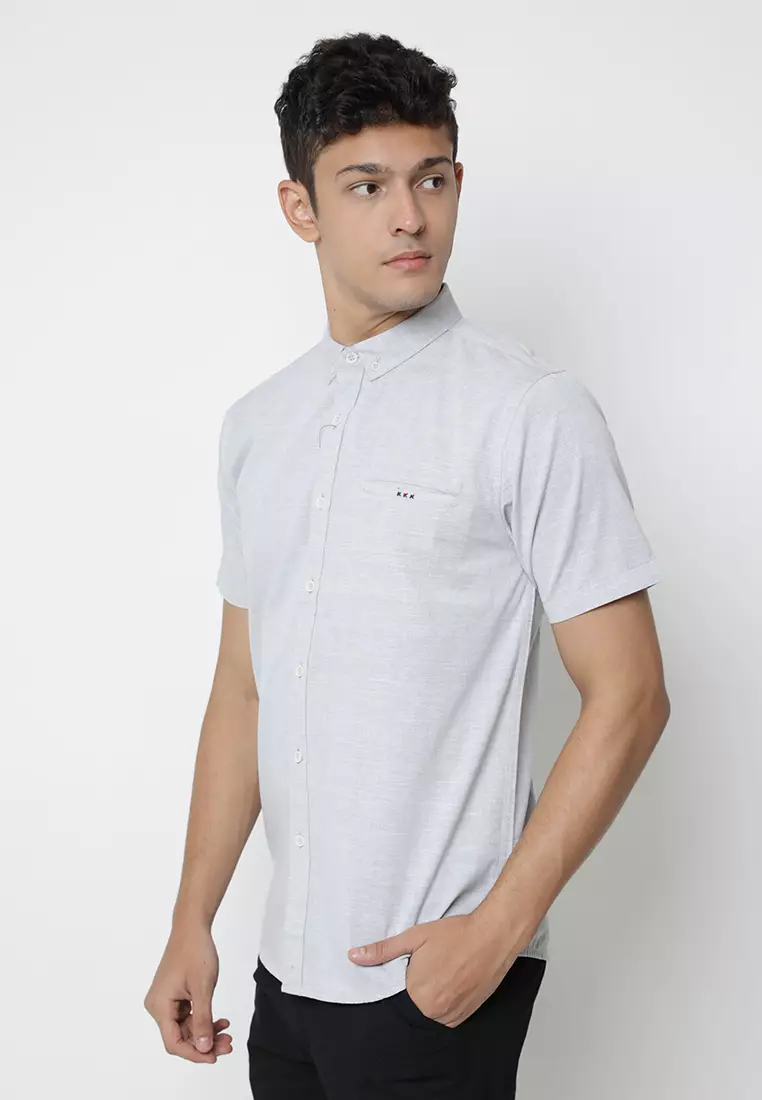 Kemeja Pria Ryusei Sht Men Yorie Light Grey