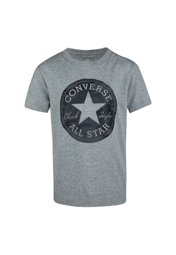 Converse grey Converse Boy's Chuck Patch Jungle Camo Short Sleeves Tee - Dark Grey Heather B95D1KA0D285C8GS_1