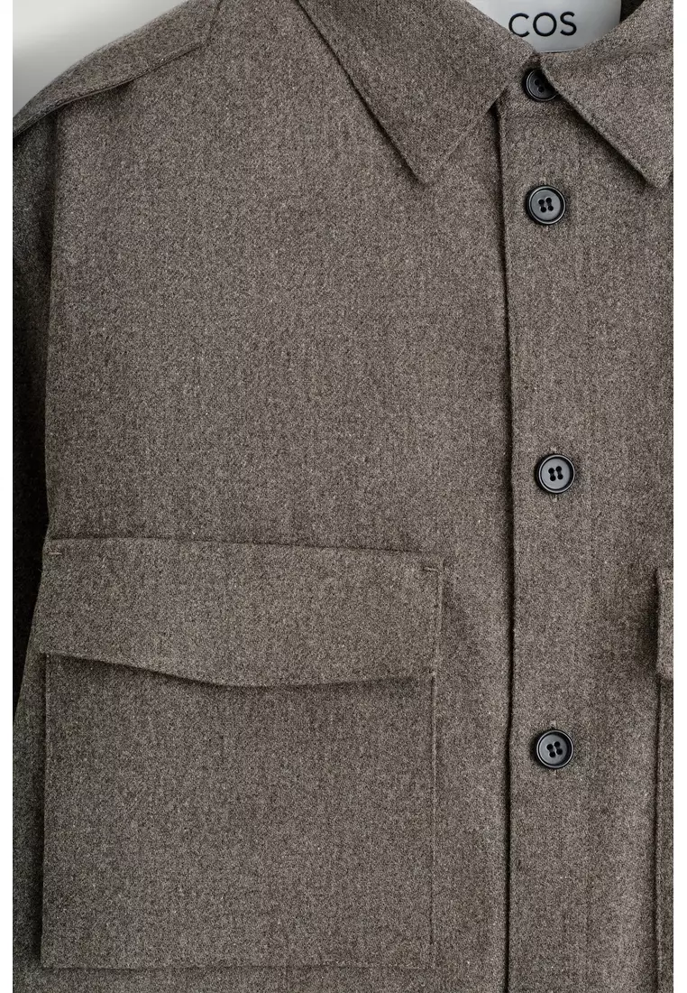BUTTON-DOWN COLLAR WOOL SHIRT