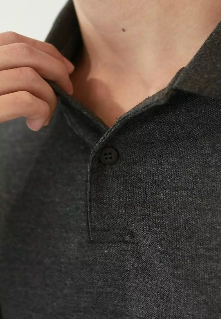 Kale Park Dark Grey/ Kaos Polo Pria Lengan Pendek Kerah / Polo Shirt Slim Fit