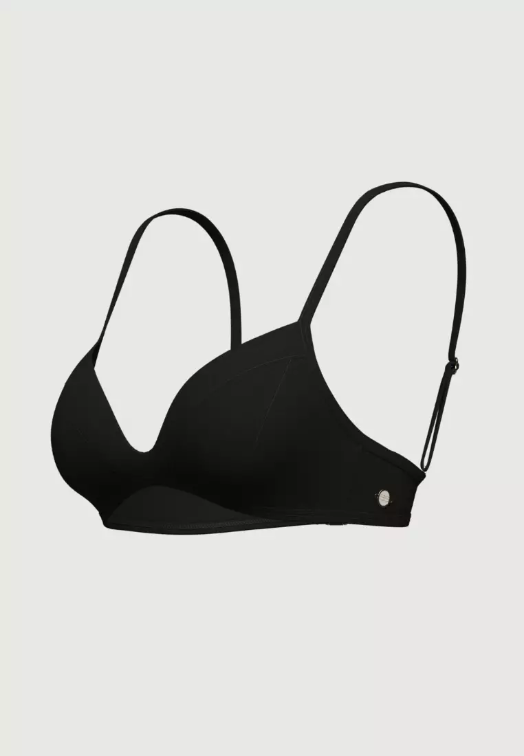 Core Solid黑色全罩比基尼上衣