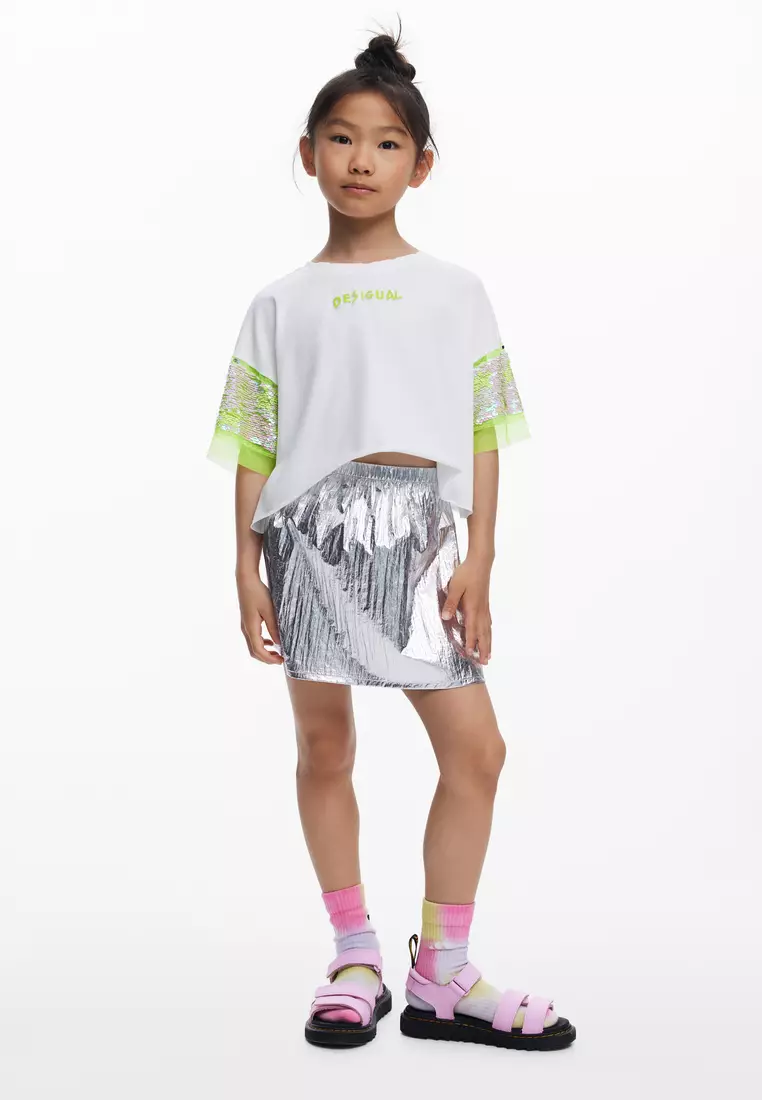 Short-sleeve sequin T-shirt