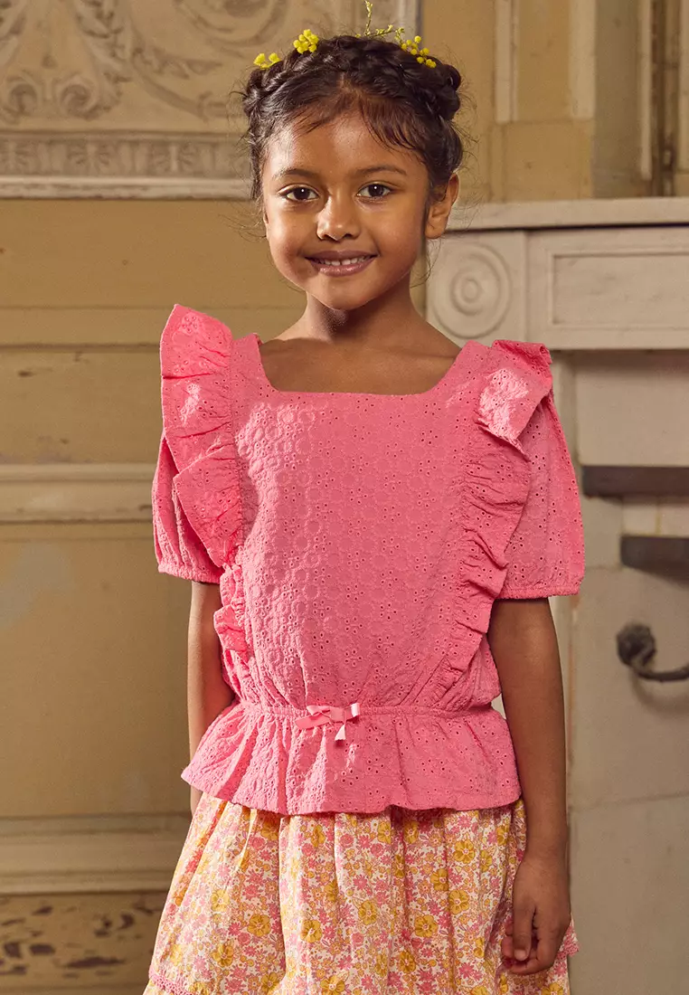 Pink BLOUSE / Pink embroidered blouse