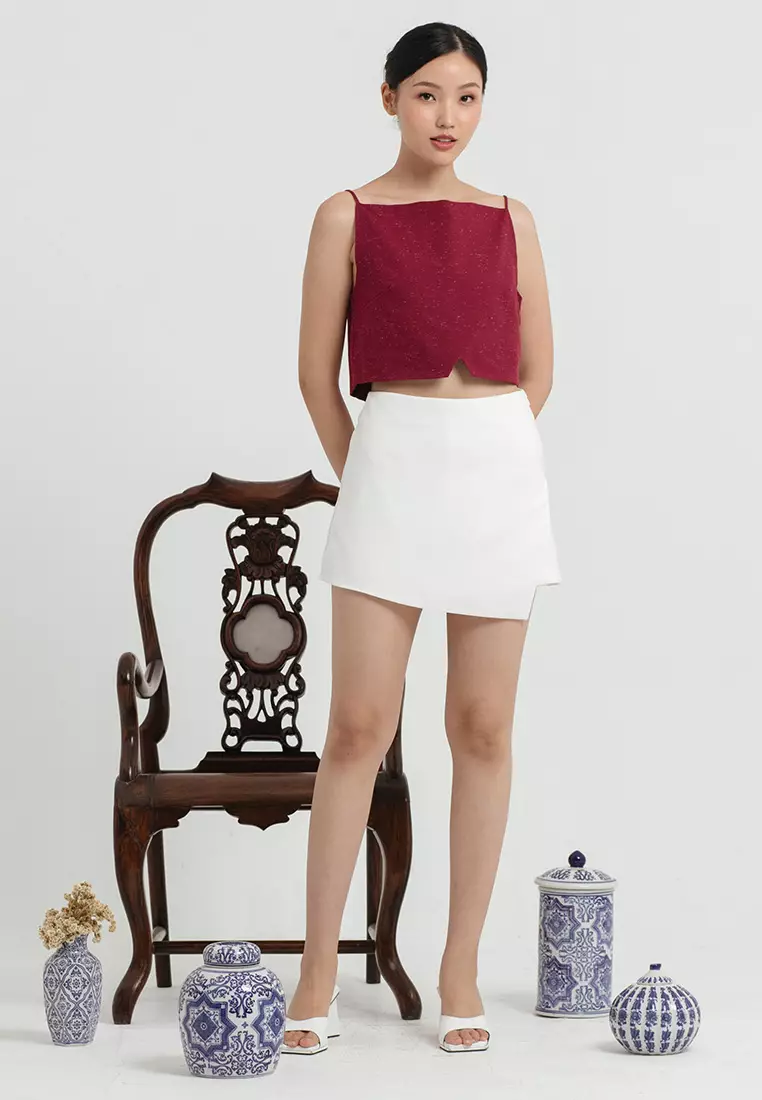 Flap Skort in White