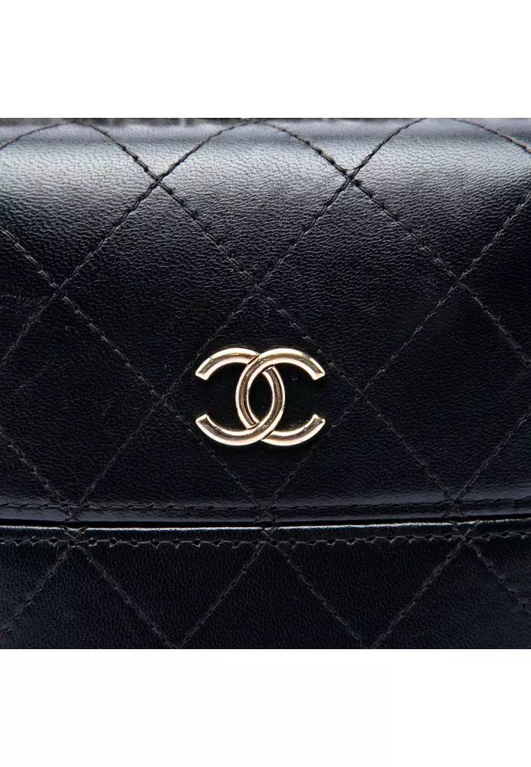Pre-Loved Chanel Cc Quilted Lambskin Chain Around Phone Holder
