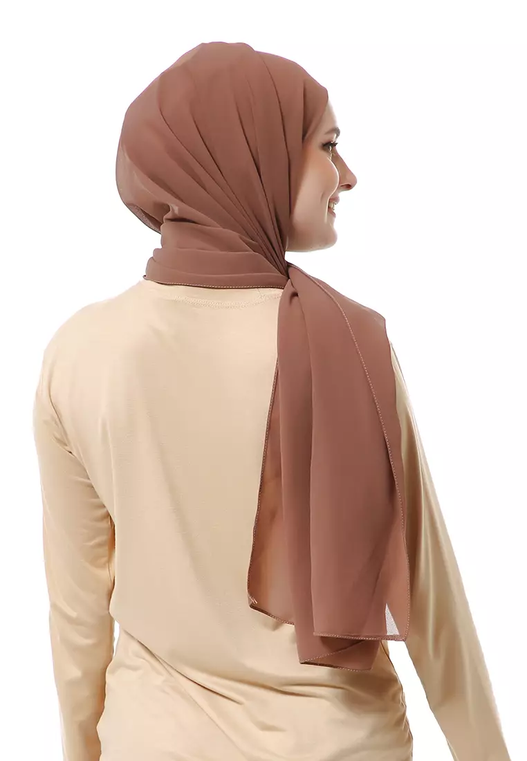 Zhalika Phasmina Motif Polos High Premium Quality - Dark Choco