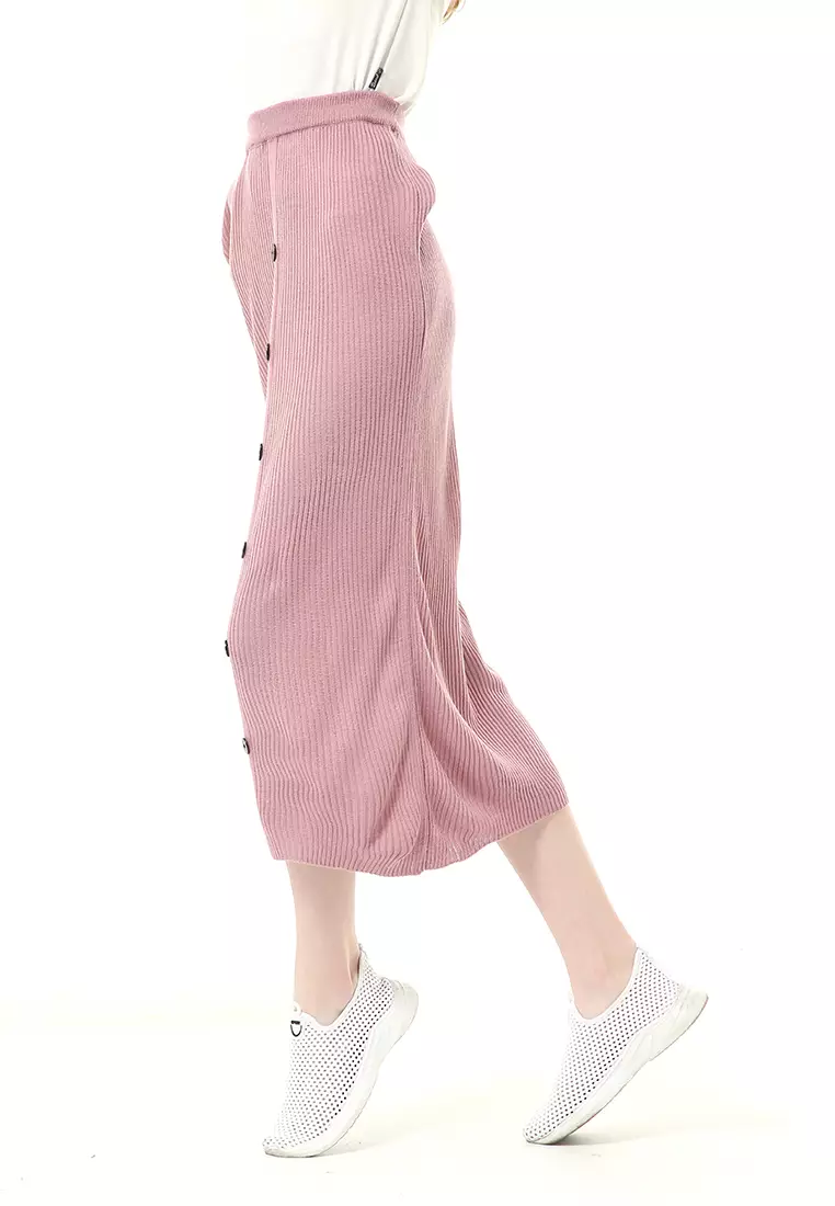 Deliana Rok Rajut Kancing Bawahan Wanita Premium Quality - Nila