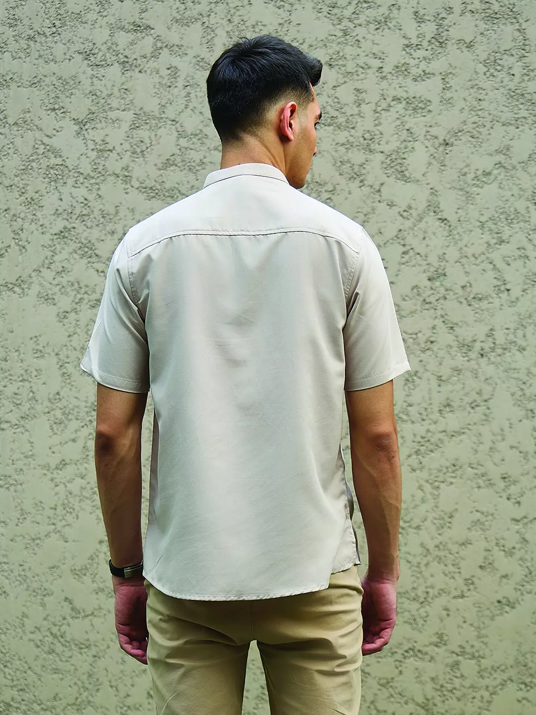 OXCON Kemeja koko Tangan Pendek Bordir Baiq Cream