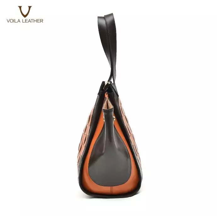 Genuine Leather Tote & Sling Woven Bag Voila Cantika