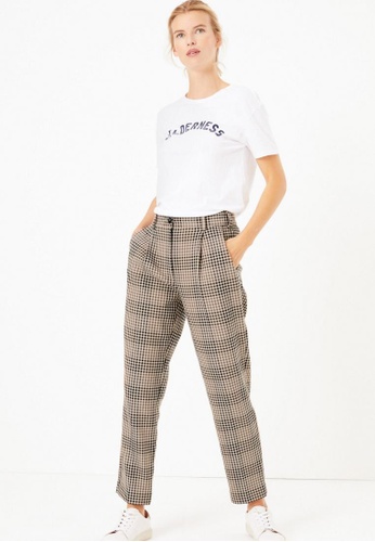 Buy Marks Spencer Checked Tapered Ankle Grazer Trousers 2022 Online Zalora Philippines