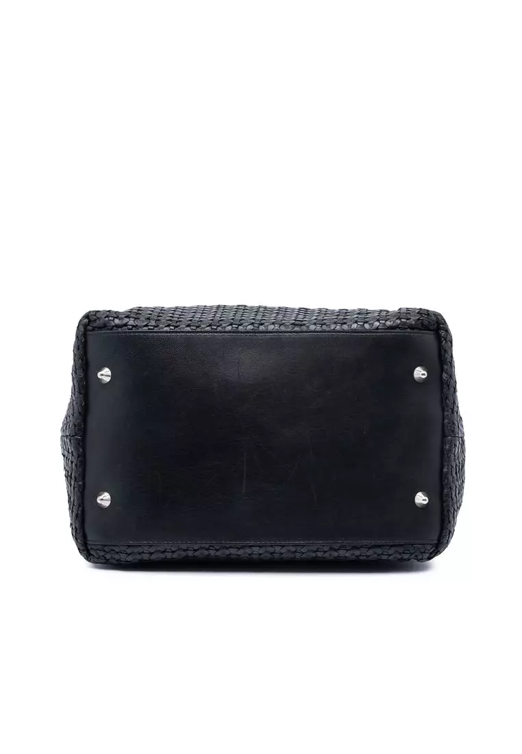 Pre-Loved Dior Medium Woven Calfskin Soft Lady Dior