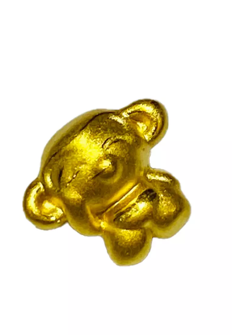 LITZ 999 (24K) Gold Zodiac Monkey Charm 生肖猴 EPC1063（0.62g+/-）