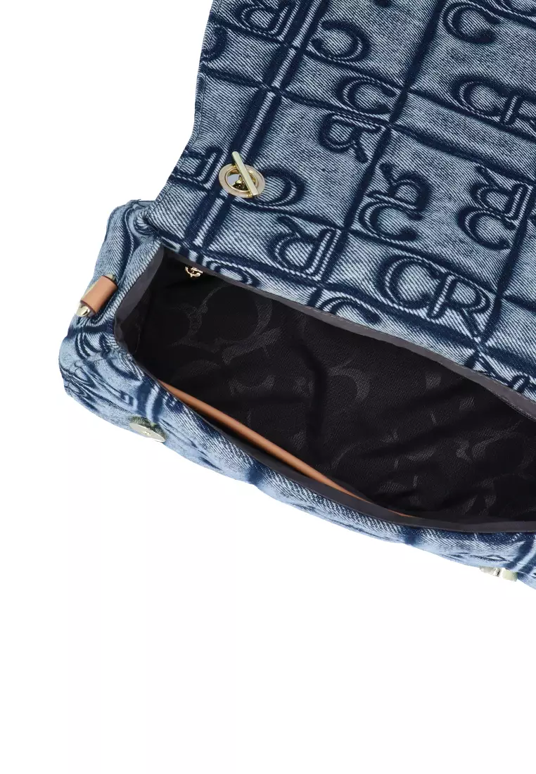 Carlo GEO Denim Crossbody - Dark Blue