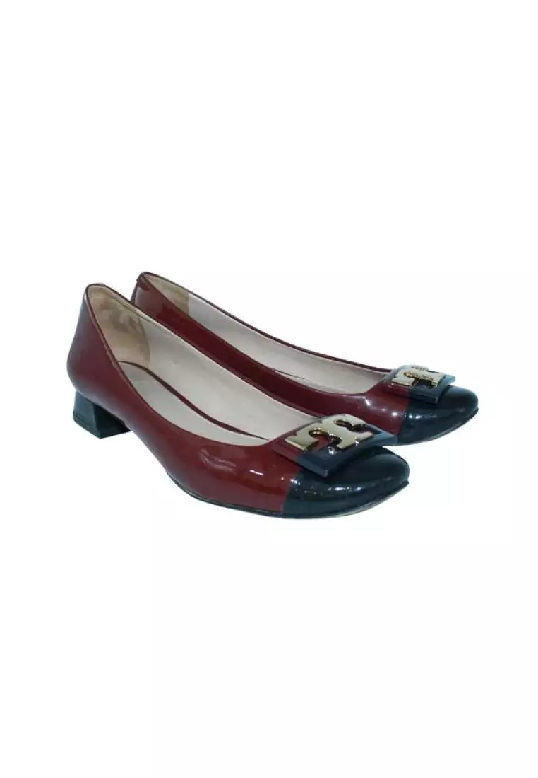 Tory Burch Pre Loved TORY BURCH Dark Red Patent Leather