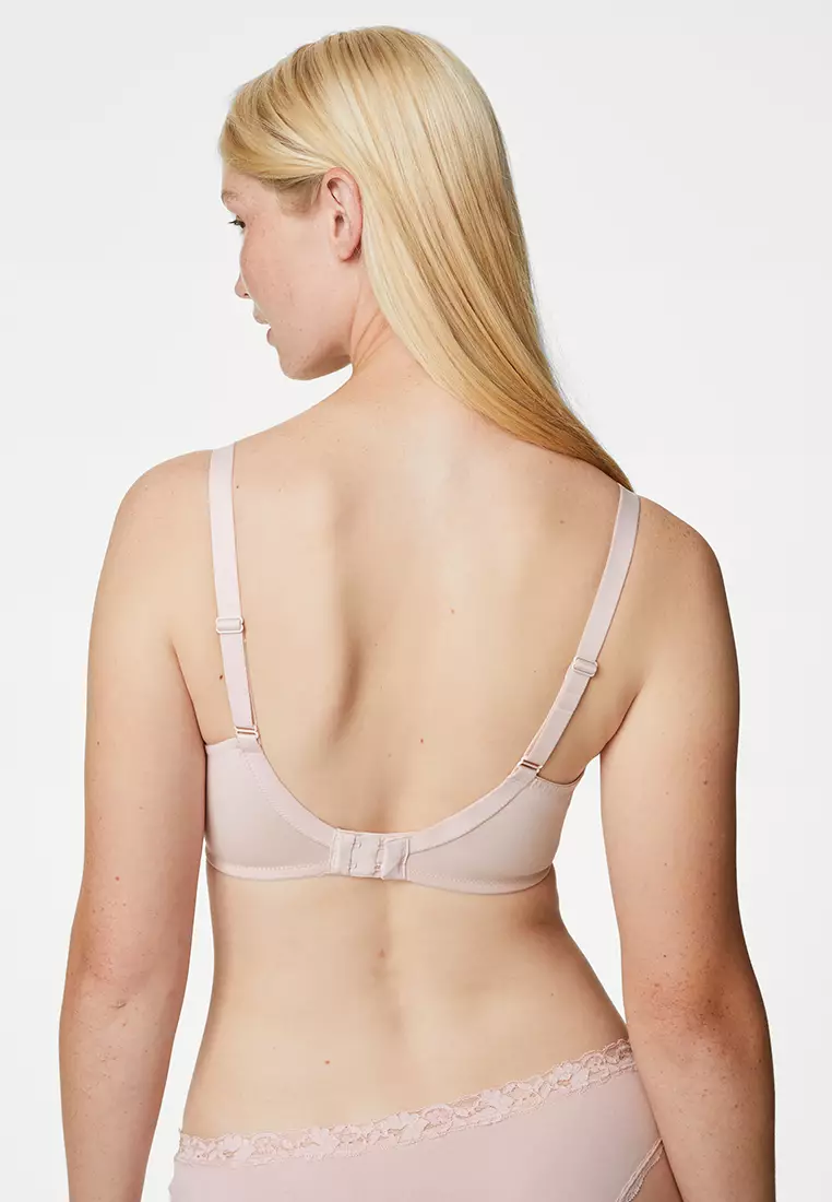 Marks & Spencer Women's Cotton & Lace Non-Wired Full Cup Bralette
