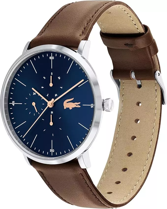 Lacoste Mens Multi dial Quartz Watch with Leather Strap
