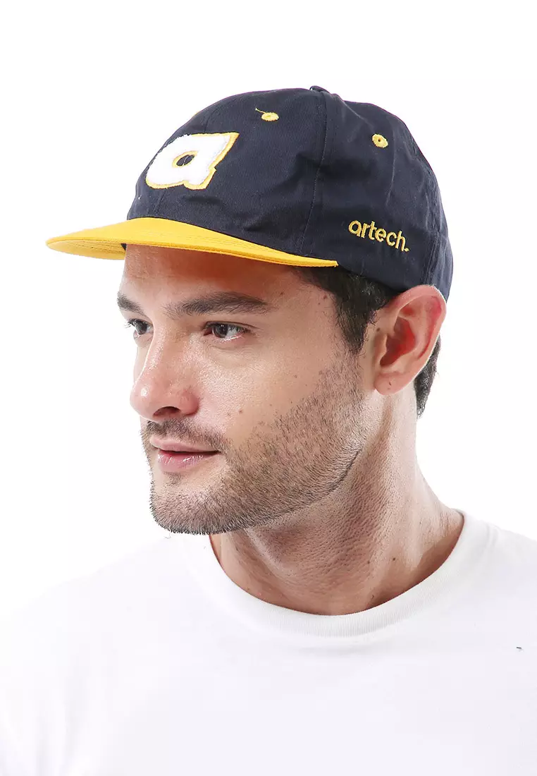 Drsh Aksesoris Fashion Topi Baseball Unisex Bordir Huruf A Resizable Strap Material Cotton ORIGINAL - Black