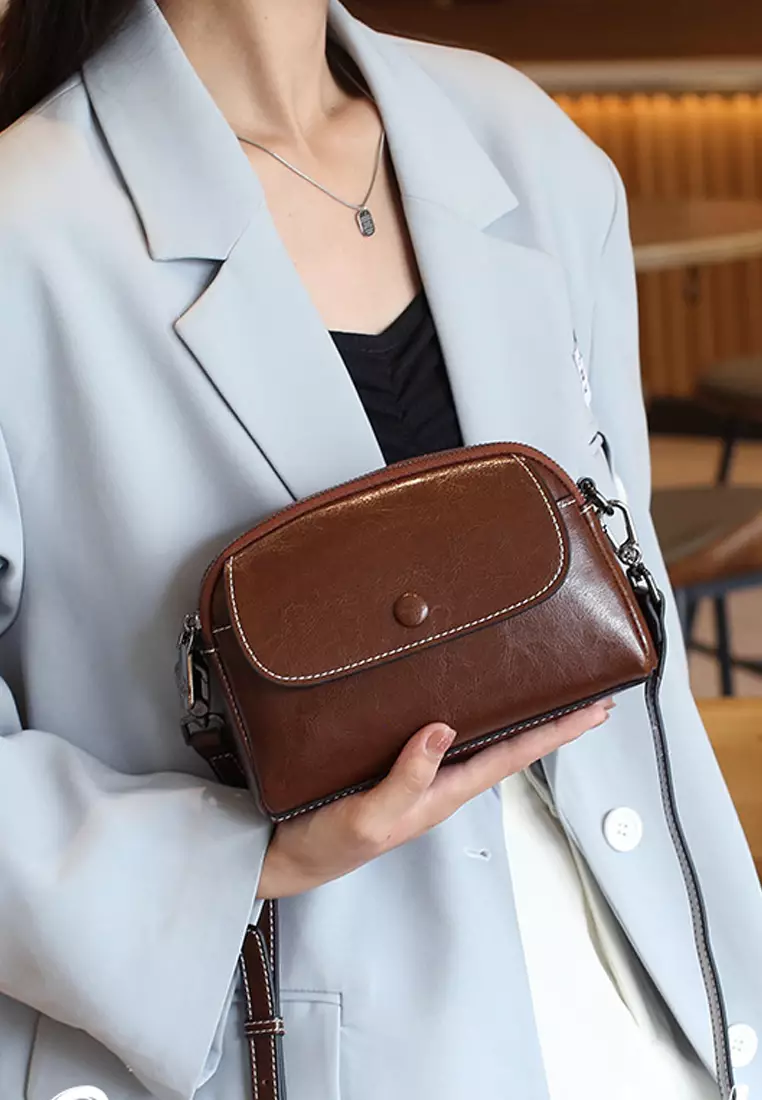 Buy XAFITI Brand New Burnished Cow Leather Shoulder Crossbody Bag