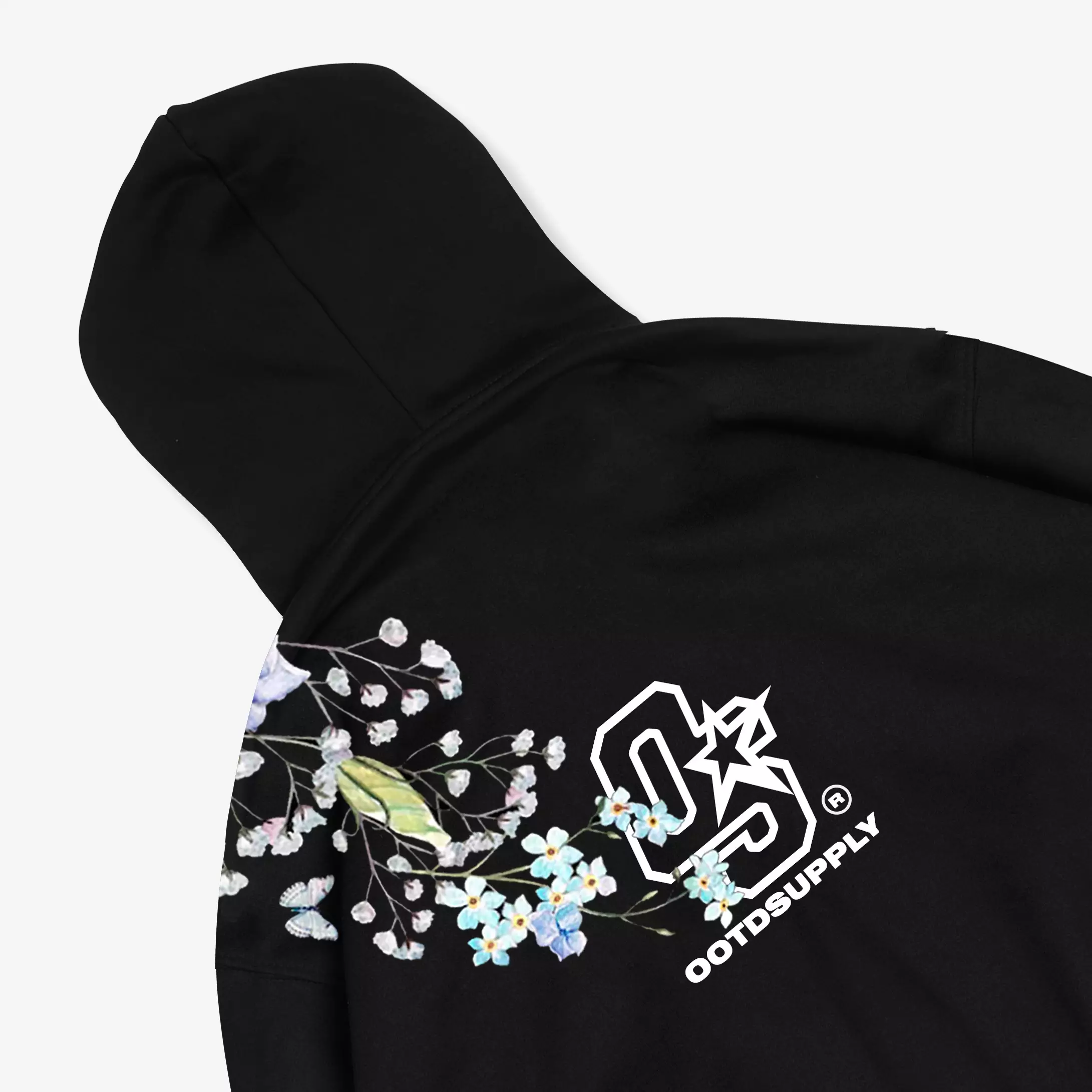 OOTDSUPPLY Hoodie Boxy Fit 375gsm Lily Black l Hoodie Boxyfit Heavyweight | HDBX012
