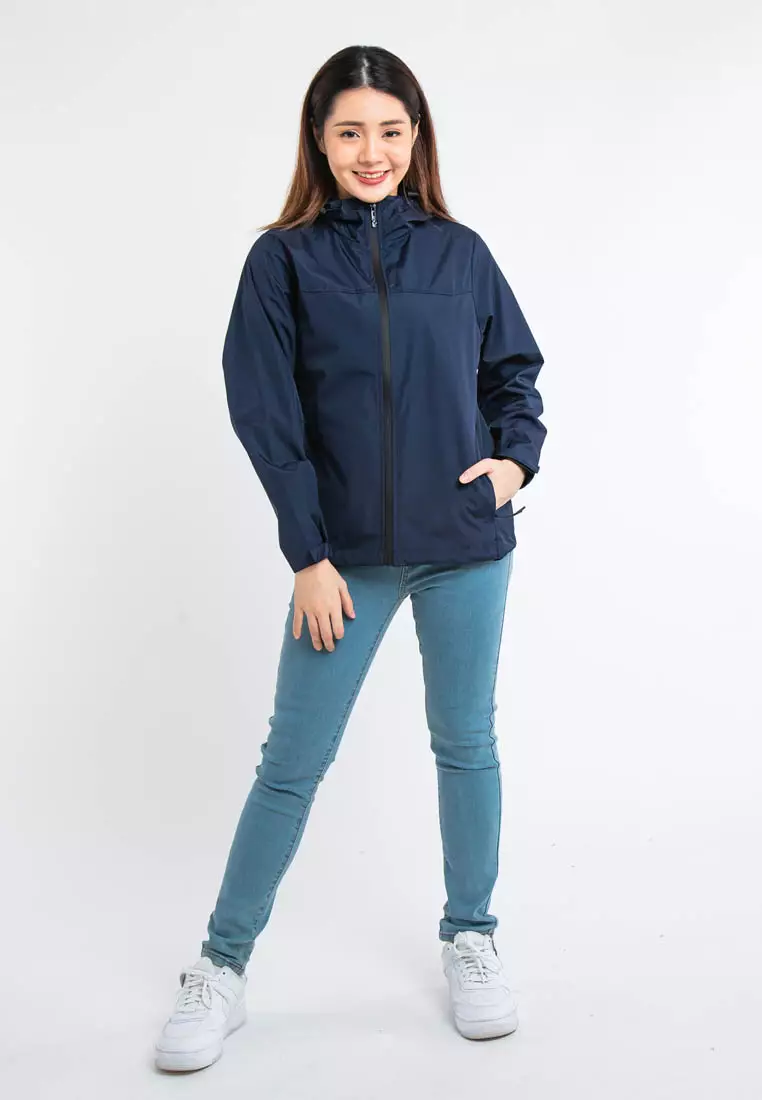 Forest Ladies Premium Windbreaker Women Trekking Biker Jacket Jogging Running Hoodie Waterproof Jacket - 830118 - 33Navy