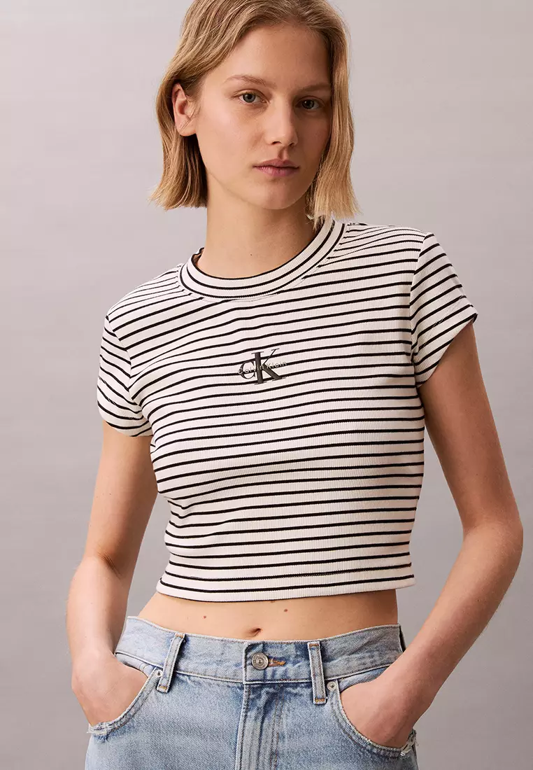 Slim Ribbed Stripe T-Shirt - Calvin Klein Jeans