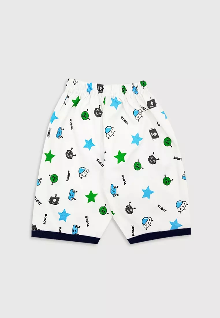 Wakakids Setelan Bayi Anak Laki Laki Usia 6 - 12 Bulan Motif Cool Robot 3349 Navy