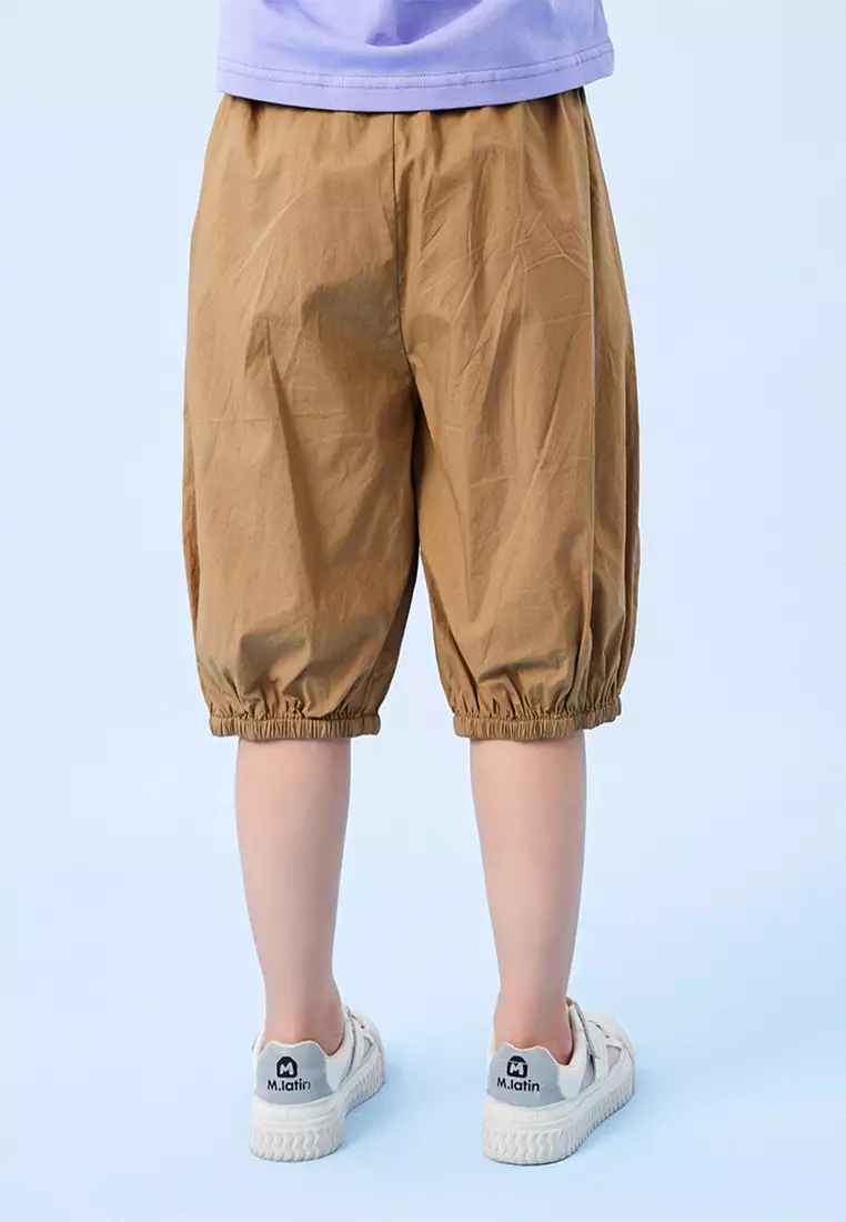 Mid Length Elastic Hem Shorts With Graphic Design