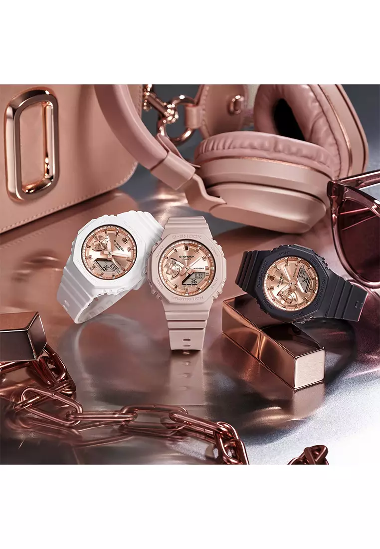 Jam Tangan Analog-Digital Wanita Casio G-Shock GMA-S2100MD-4A Rosegold - Resin Strap