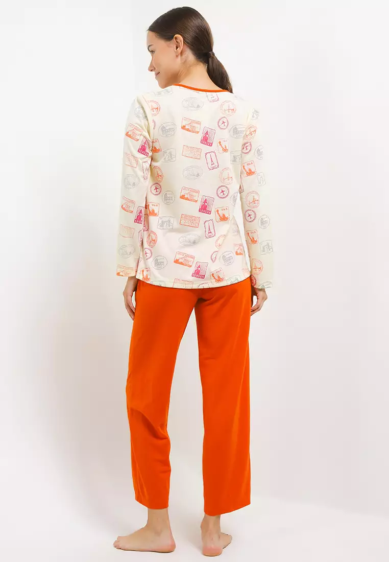 Pyjama Baju Tidur  Long Sleeve Long Pants Sleepwear