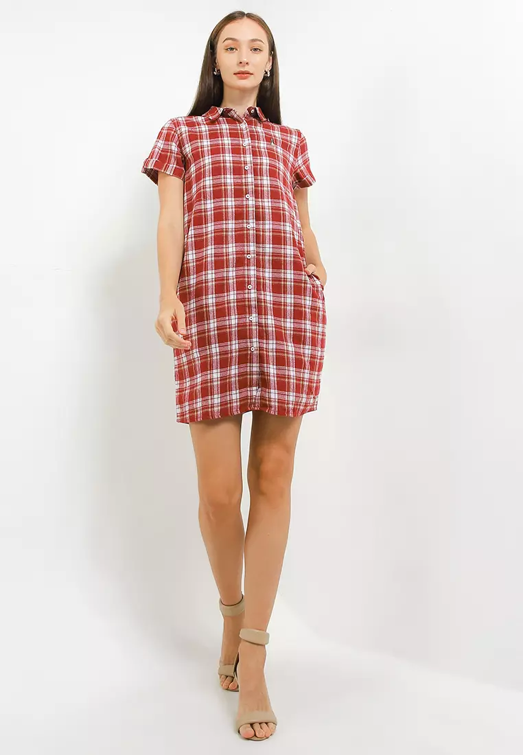 Jimna Flannel Shirt Dress