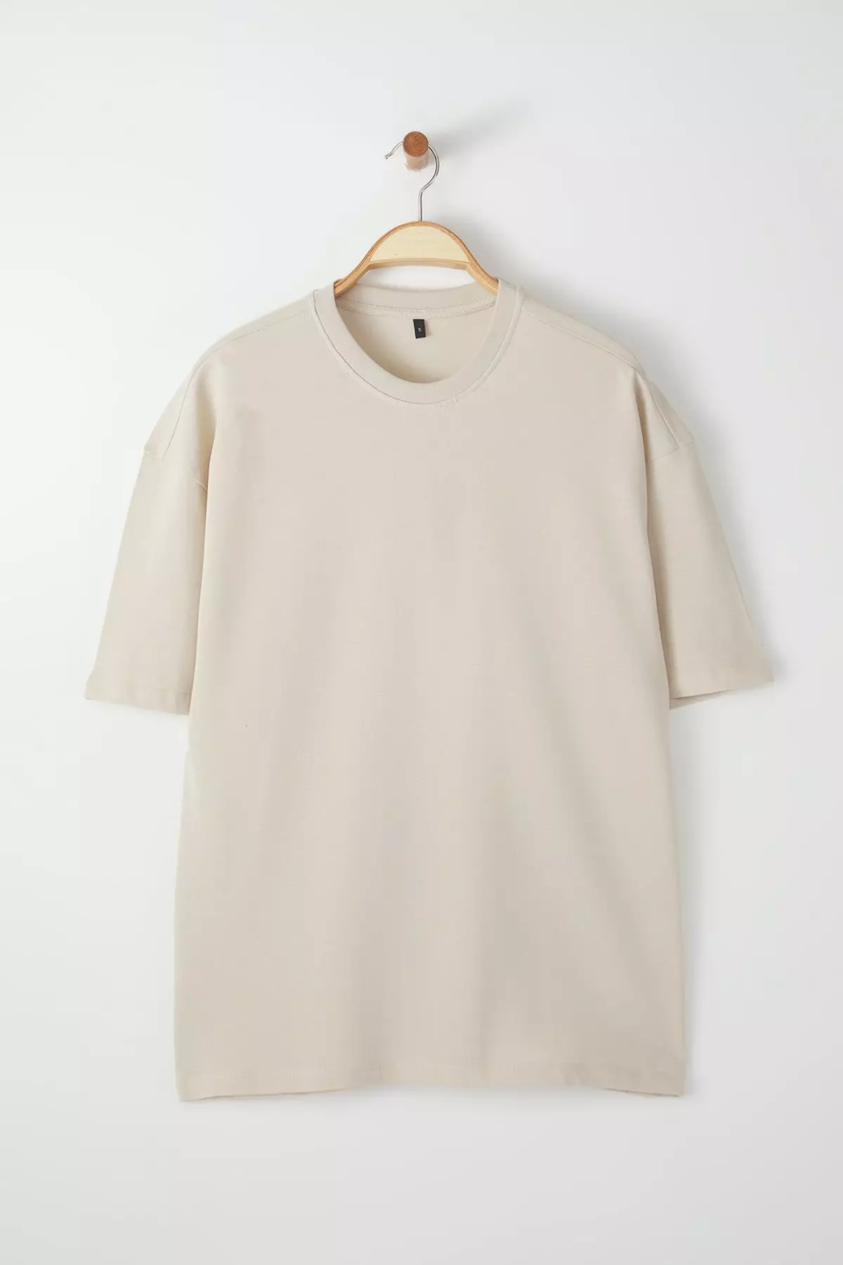 Oversize/Wide Cut Textured Basic T-Shirt