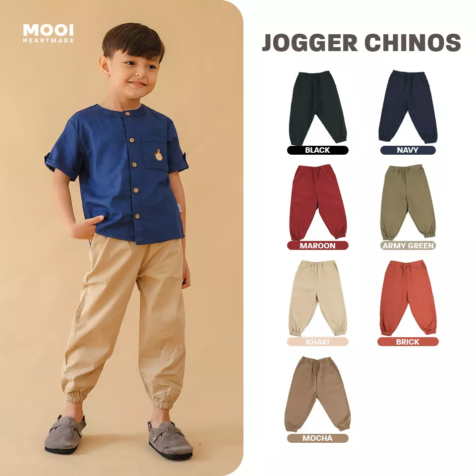 Mooi Celana Jogger Anak Jogger Chinos - Red Brick