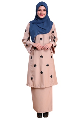Kurung Happy 02 from Hijrah Couture in Beige