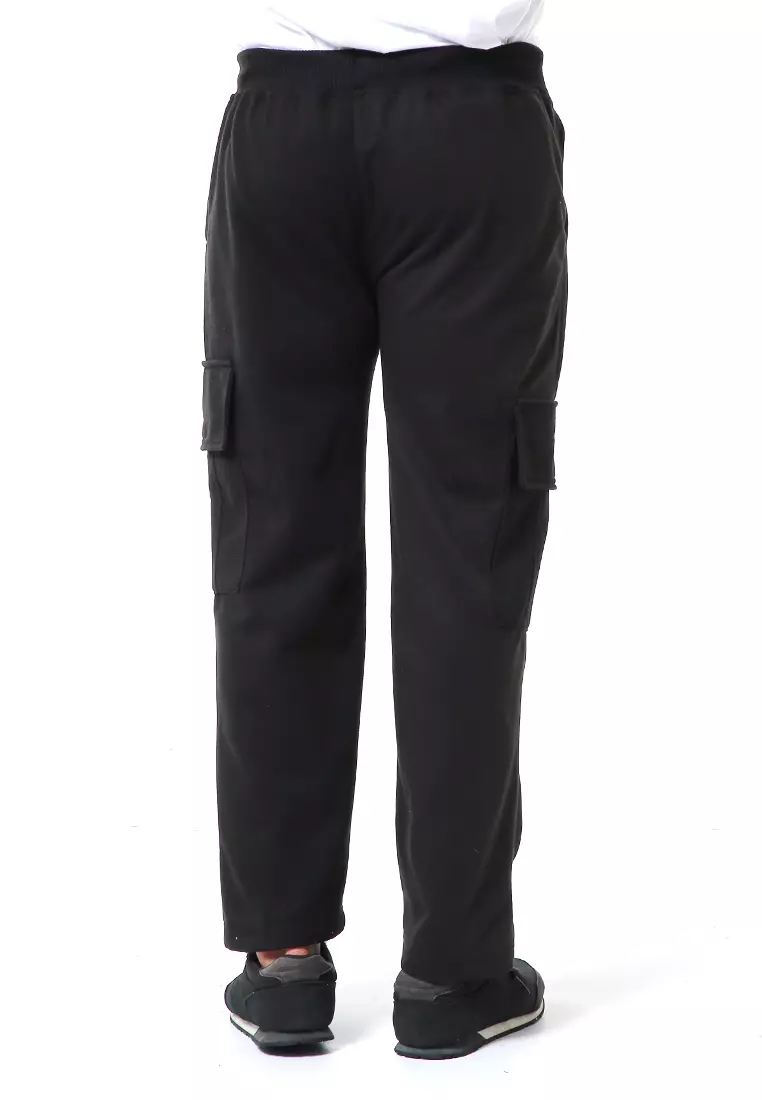 Nemanja Celana Cargo Panjang Pria Training Olahraga Sweatpants Polos Material Fleece ORIGINAL - Black