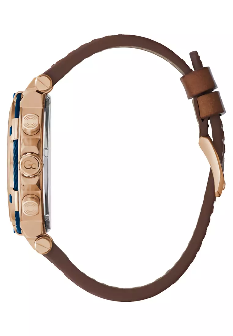 Guess Collection - Jam Tangan Pria - Rosegold - Brown Leather Strap - Y54005G7MF