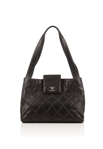 Buy Chanel Preloved Black Leather Crisscross Tote Online Zalora Malaysia