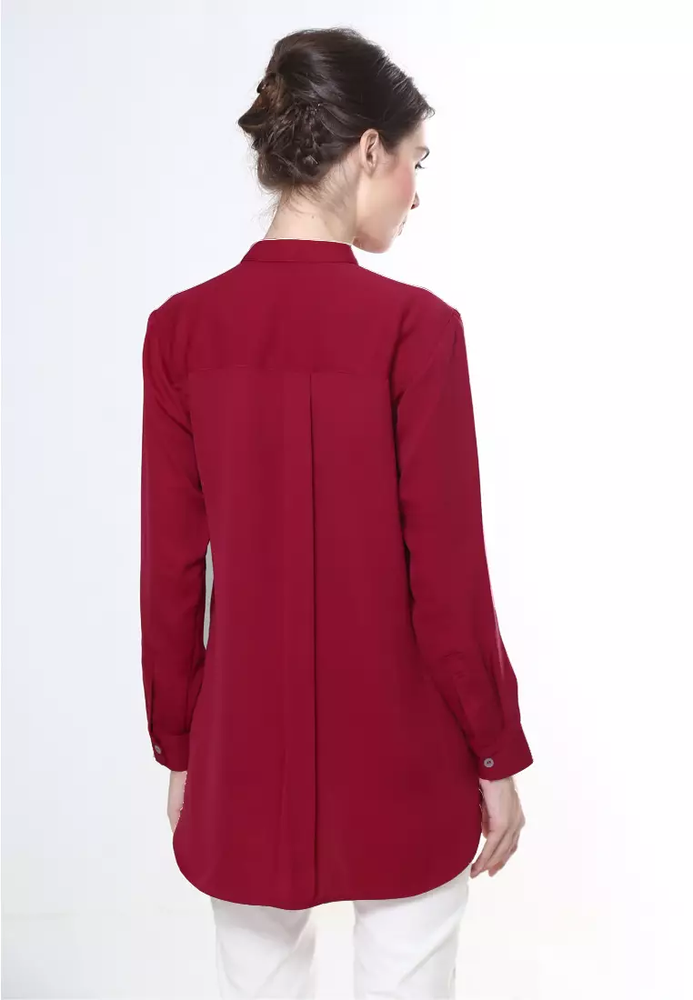 Eva Suit Office Wear Top in Maroon