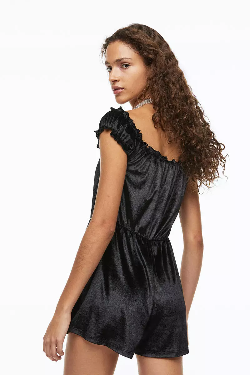 Velour playsuit clearance