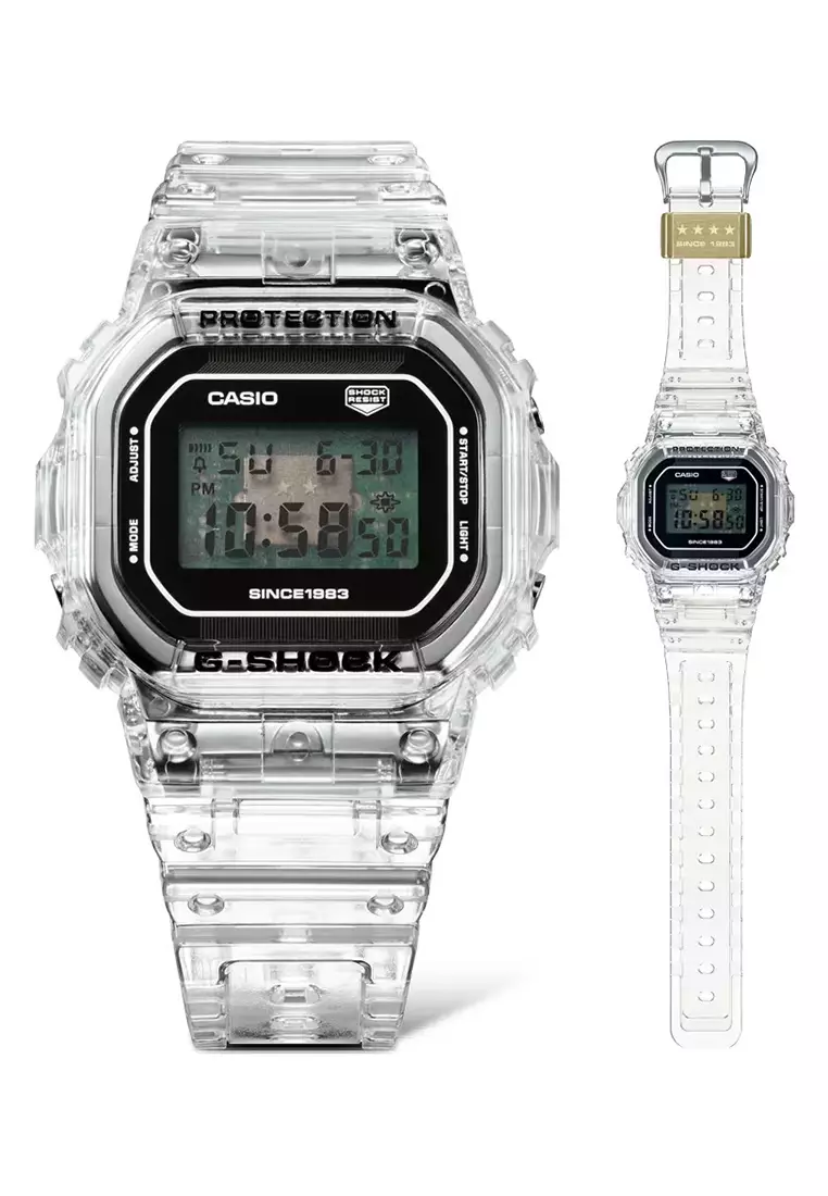 Jam Tangan Digital Pria G-Shock 40th Anniversary Clear Remix DW-5040RX-7D Resin Band