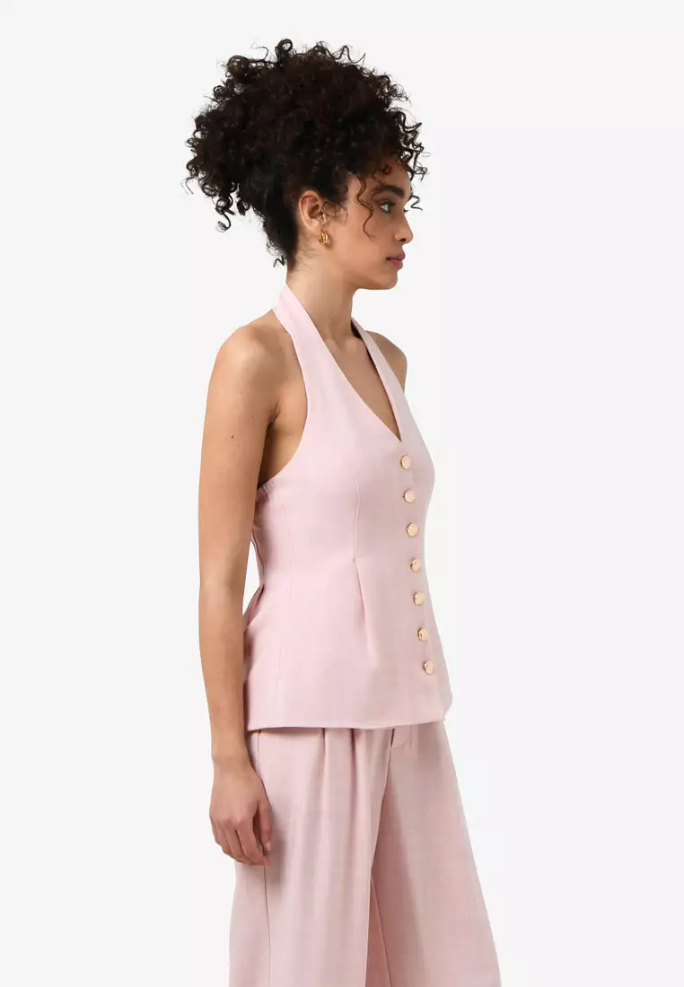 Lola Halter Neck Peplum Vest