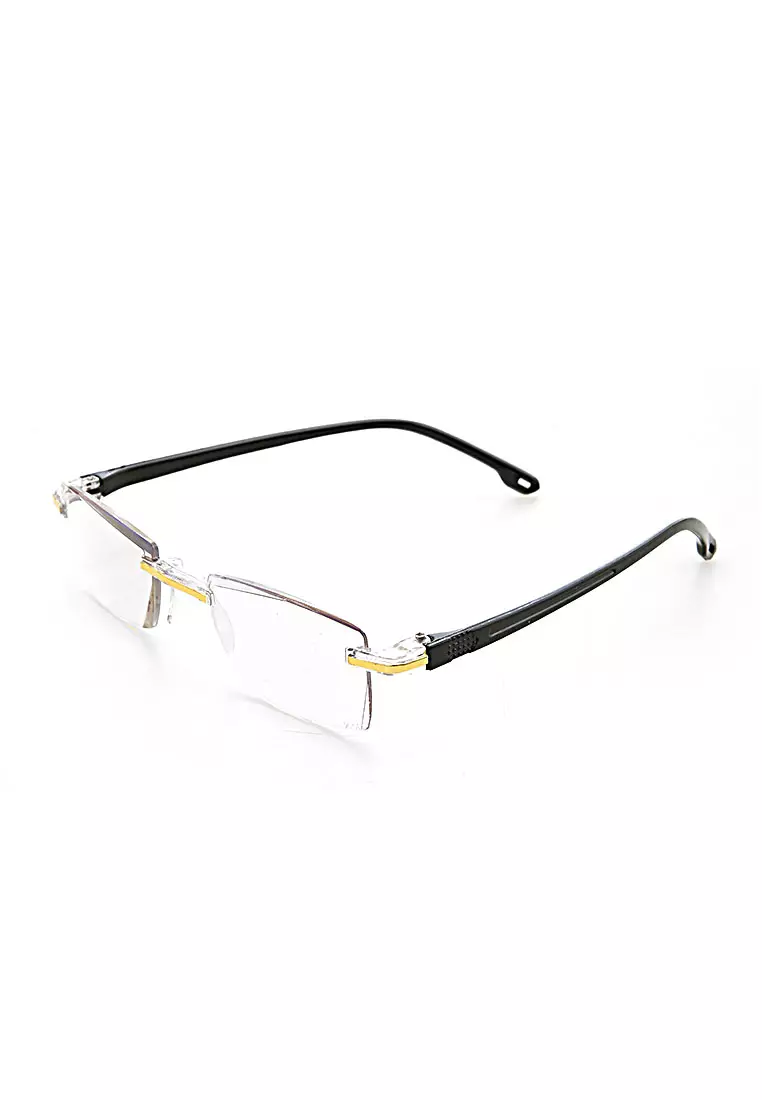 Zafa Kacamata Baca Rabun Dekat Frameless Anti Blue Light Lensa Plus 2.5 Classic Design Material Metal ORIGINAL - Black Gold