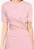 MISSGUIDED pink Ruched Cross Front Top 1C18EAA597BDC0GS_3