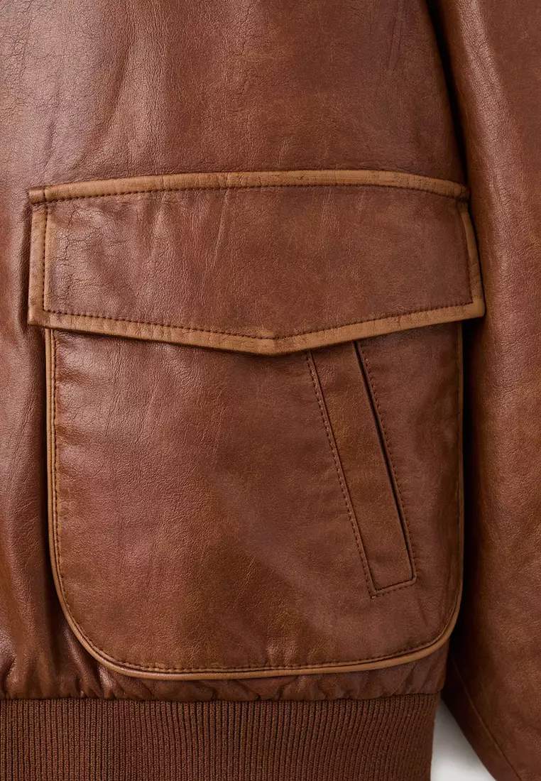 Oversized Jacket With Borg Collar