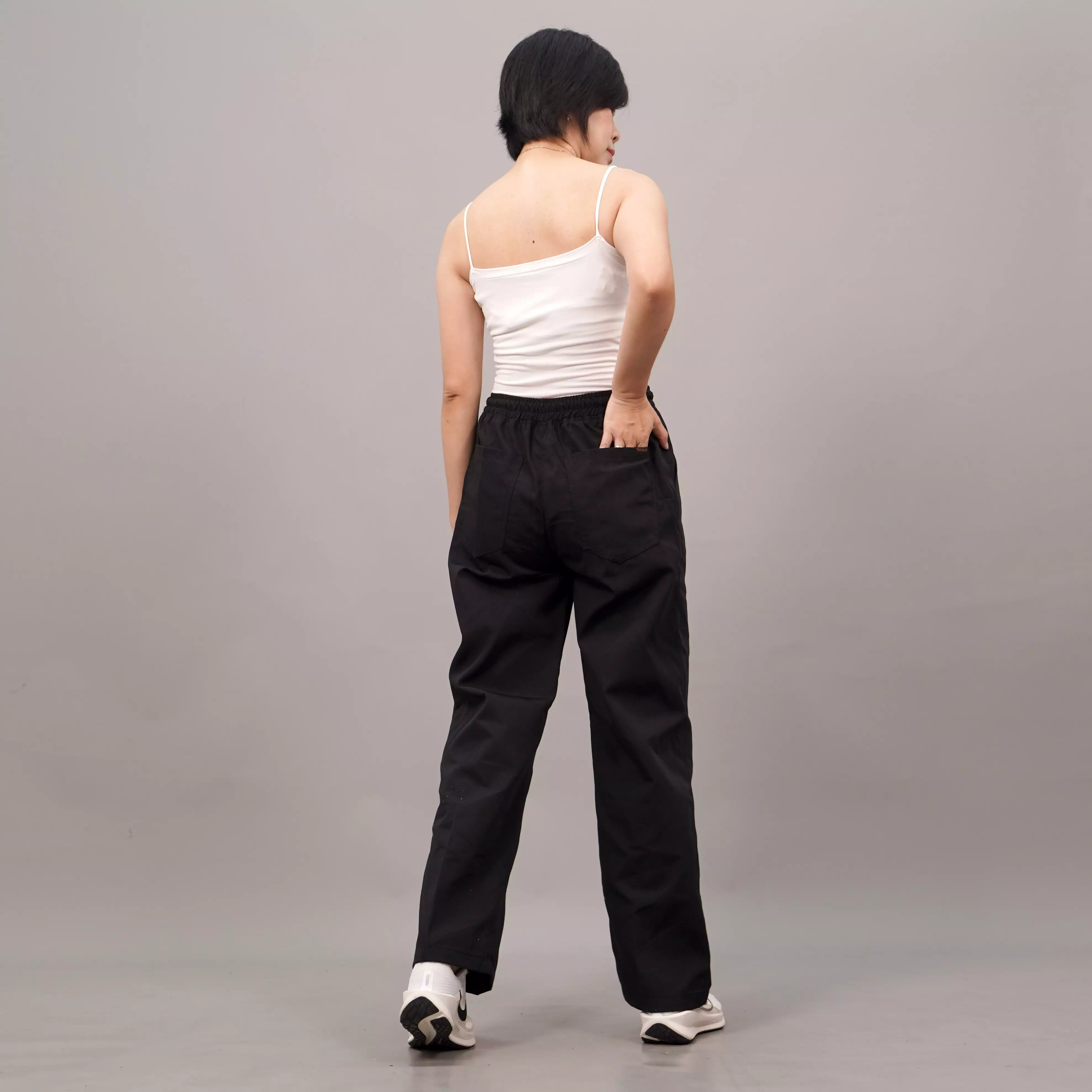 SAMY Celana Baggy Pants Wanita Celana Loose Pants Wanita - HITAM