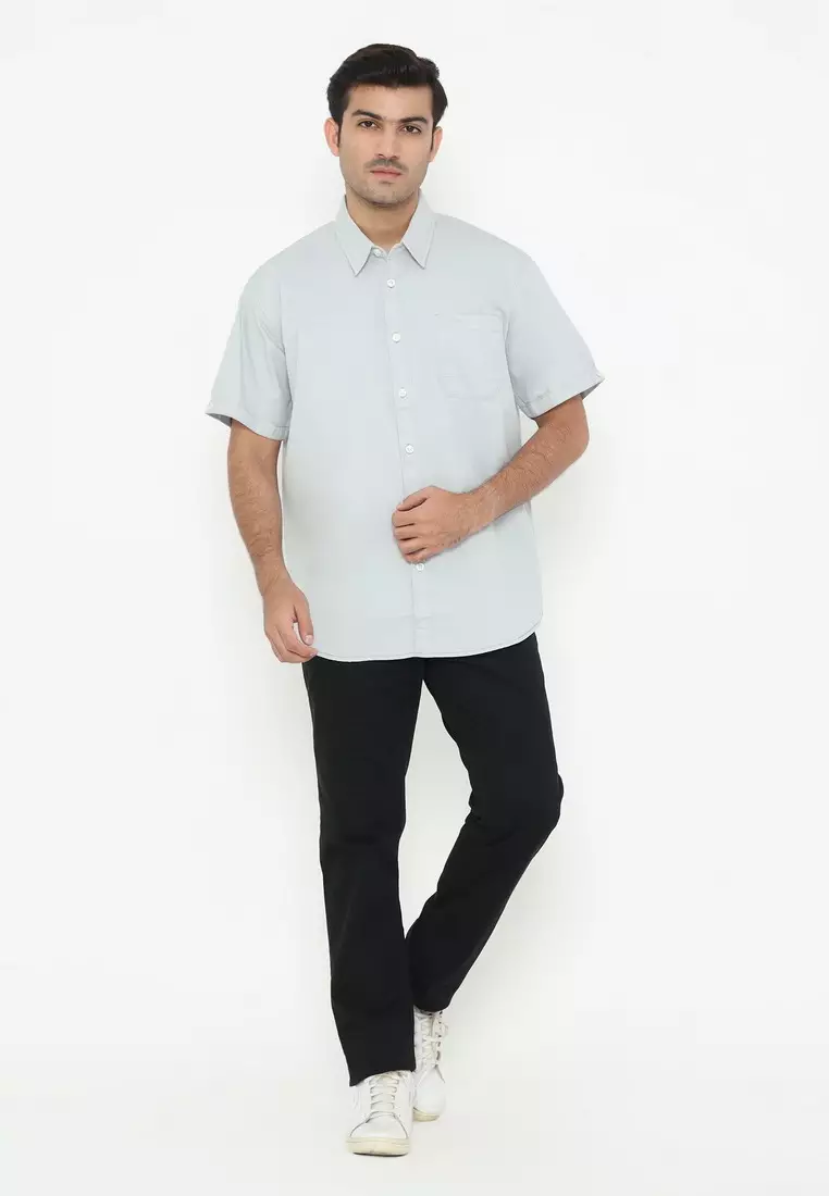 POLICE Kemeja Polos Cotton Regular Fit Pria