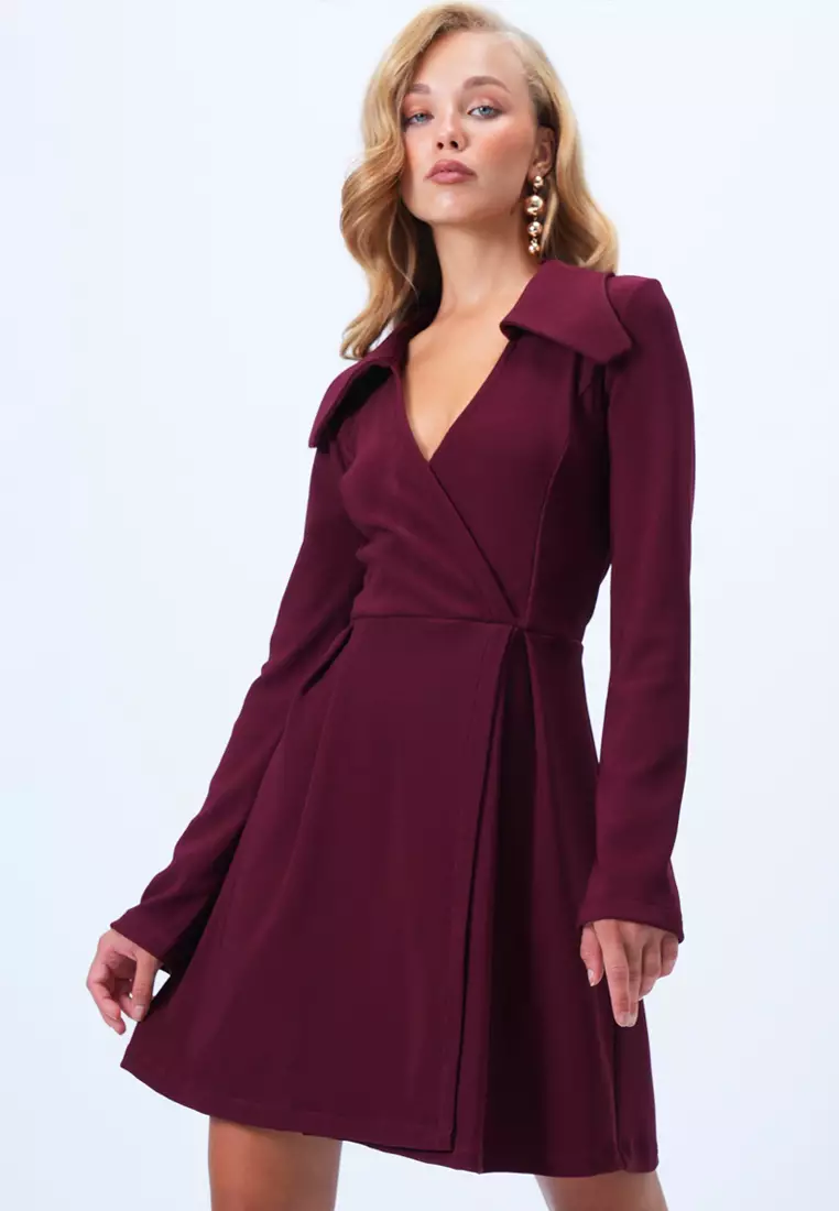 princess polly baby blue dress Buy Alacati Women's Burgundy Double-Breasted Pleat Detailed Slit Mini Dress  Alc-X14427 2026 Online