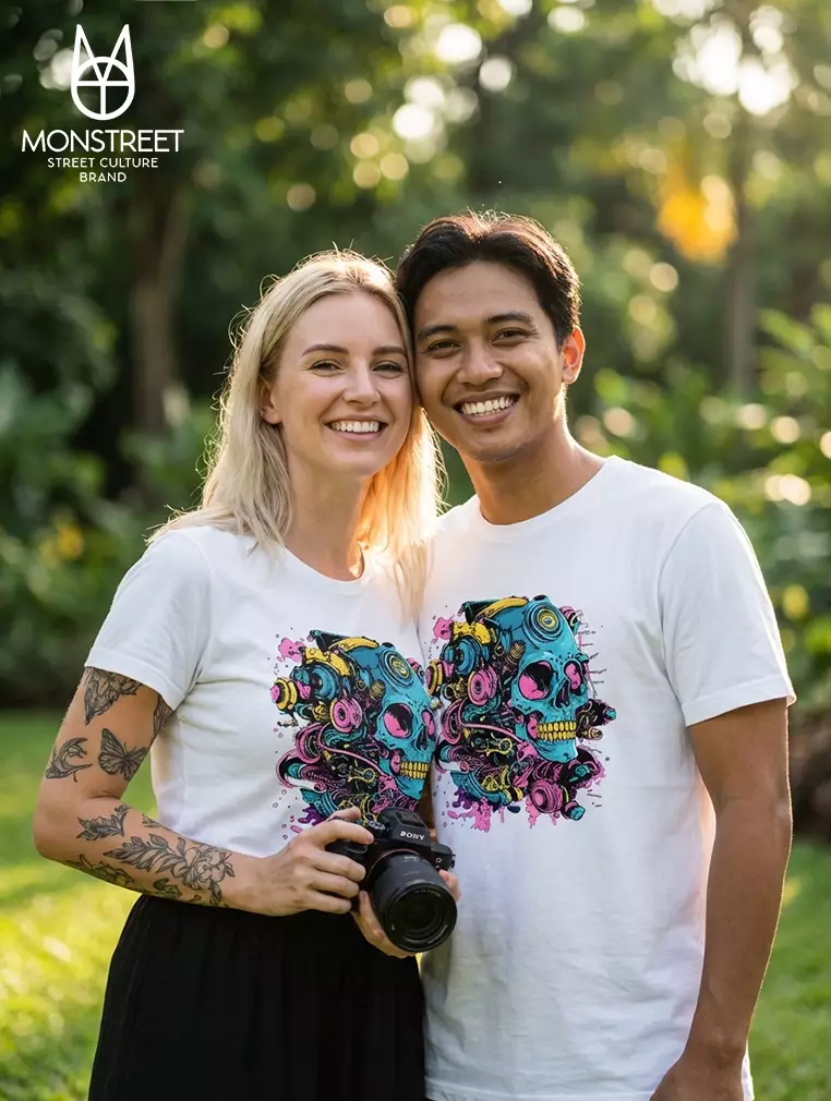 Monstreet Kaos Katun Combed 24S Grafis Reguler Fit Putih Tshirt UTR81 Cotton Combed 24S Graphic Tshirt Regular Fit White Tshirt