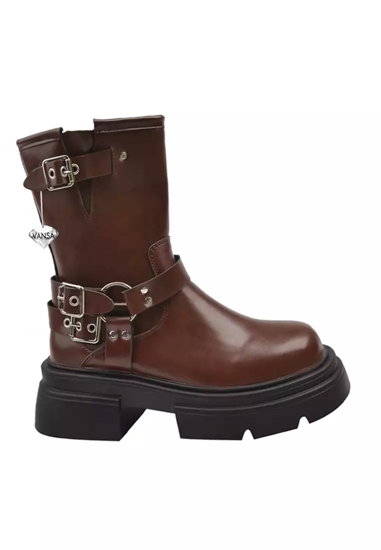 Discount on Twenty Eight Shoes  shoes - SKU: VANSA Fashionable Platform Martin Boots VSW-B-119